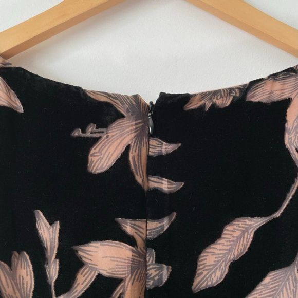 Ivanka Trump Black Velvet Floral Handkerchief-Hem Dress Sz 14 - Picture 9 of 12